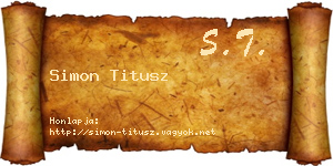 Simon Titusz névjegykártya