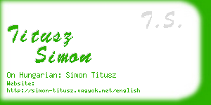 titusz simon business card